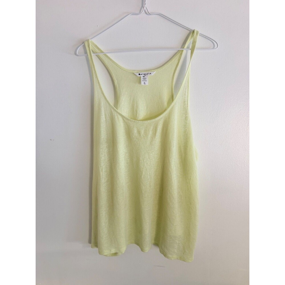 Athleta Tank Top Women’s XL Yellow Lightweight Sleeveless Scoop Neck Casual Yoga